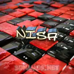 nisa in Red Checkered style - 3D name wallpaper