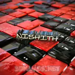 nishith in Red Checkered style - 3D name wallpaper