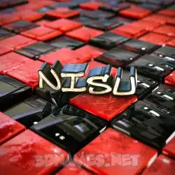 nisu in Red Checkered style - 3D name wallpaper