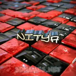 nitya in Red Checkered style - 3D name wallpaper