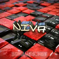 niva in Red Checkered style - 3D name wallpaper