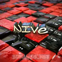 nive in Red Checkered style - 3D name wallpaper