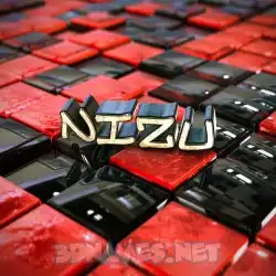 nizu in Red Checkered style - 3D name wallpaper