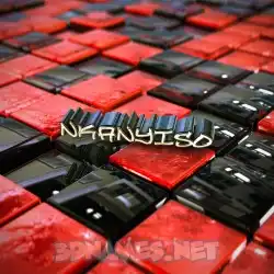 nkanyiso in Red Checkered style - 3D name wallpaper