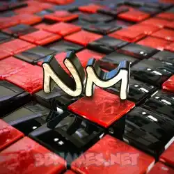 nm in Red Checkered style - 3D name wallpaper