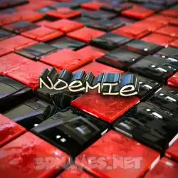 noemie in Red Checkered style - 3D name wallpaper