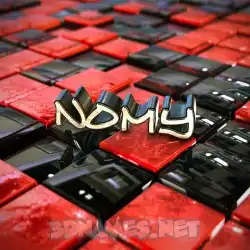 nomy in Red Checkered style - 3D name wallpaper