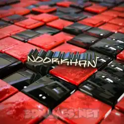 noorkhan in Red Checkered style - 3D name wallpaper