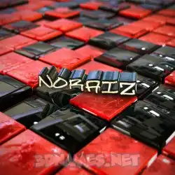 noraiz in Red Checkered style - 3D name wallpaper