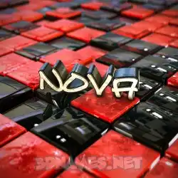 nova in Red Checkered style - 3D name wallpaper