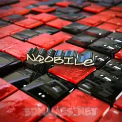 nqobile in Red Checkered style - 3D name wallpaper