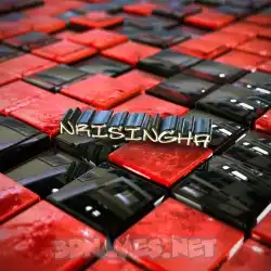 nrisingha in Red Checkered style - 3D name wallpaper