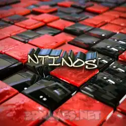 ntinos in Red Checkered style - 3D name wallpaper