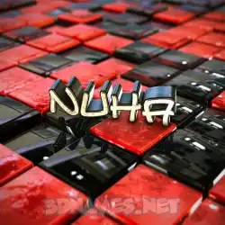 nuha in Red Checkered style - 3D name wallpaper