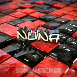 nuna in Red Checkered style - 3D name wallpaper