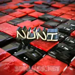 nuni in Red Checkered style - 3D name wallpaper