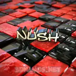 nush in Red Checkered style - 3D name wallpaper