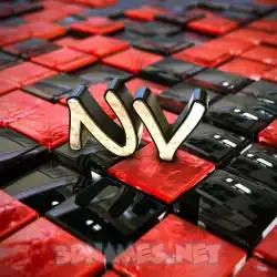 nv in Red Checkered style - 3D name wallpaper