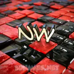 nw in Red Checkered style - 3D name wallpaper