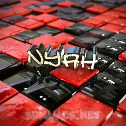 nyah in Red Checkered style - 3D name wallpaper