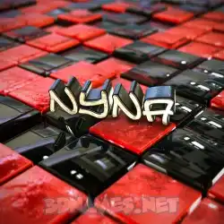 nyna in Red Checkered style - 3D name wallpaper