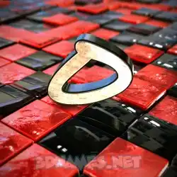 o in Red Checkered style - 3D name wallpaper
