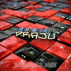 praju in Red Checkered style - 3D name wallpaper