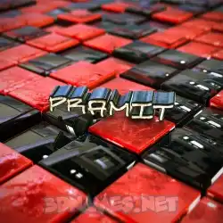 pramit in Red Checkered style - 3D name wallpaper