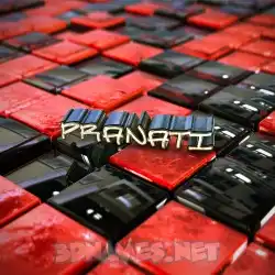 pranati in Red Checkered style - 3D name wallpaper