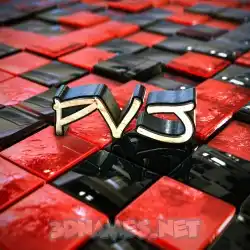 pvj in Red Checkered style - 3D name wallpaper
