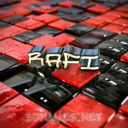 rafi in Red Checkered style - 3D name wallpaper