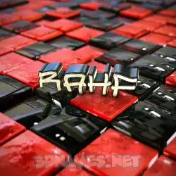 rahf in Red Checkered style - 3D name wallpaper