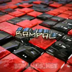 rampal in Red Checkered style - 3D name wallpaper