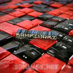 rampiyari in Red Checkered style - 3D name wallpaper