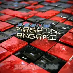 rashid ansari in Red Checkered style - 3D name wallpaper