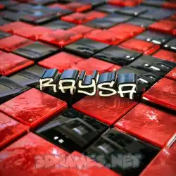 raysa in Red Checkered style - 3D name wallpaper