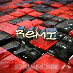 remi in Red Checkered style - 3D name wallpaper