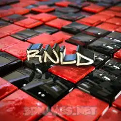 rnld in Red Checkered style - 3D name wallpaper