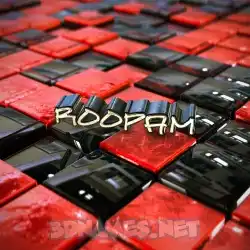roopam in Red Checkered style - 3D name wallpaper