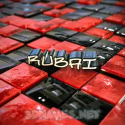 rubai in Red Checkered style - 3D name wallpaper