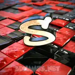 s in Red Checkered style - 3D name wallpaper