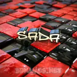sada in Red Checkered style - 3D name wallpaper