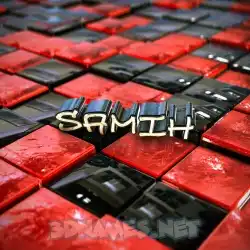 samih in Red Checkered style - 3D name wallpaper