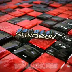sanjeev in Red Checkered style - 3D name wallpaper