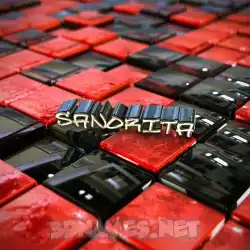 sanorita in Red Checkered style - 3D name wallpaper