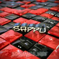 sappu in Red Checkered style - 3D name wallpaper