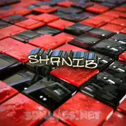 shanib in Red Checkered style - 3D name wallpaper