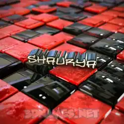 shaurya in Red Checkered style - 3D name wallpaper