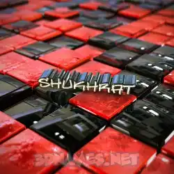 shukhrat in Red Checkered style - 3D name wallpaper