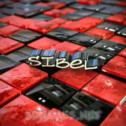 sibel in Red Checkered style - 3D name wallpaper